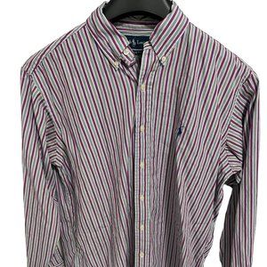 Ralph Lauren Classic Fit Button Up Shirt Men's Size Medium Multicolor Striped